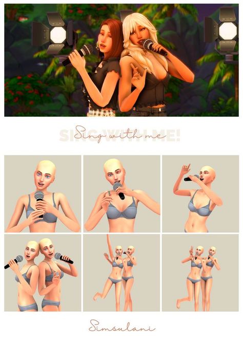 Sims 4 Acting Poses, Sims 4 Poses Story, Sims 4 Singing Animation, Sims 4 Interview Poses, Sims 4 Singing Poses, Sims 4 Band Poses, Cc Sims 4 Patreon, Sing With Me, Sims 4 Couple Poses