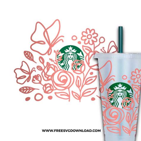 Free Mug Wraps Svg, Cup Svg Free, Floral Doodles, Designs For Cricut, Cup Wraps, Floral Doodle, Cup Svg, Svg Downloads, Free Svg Files