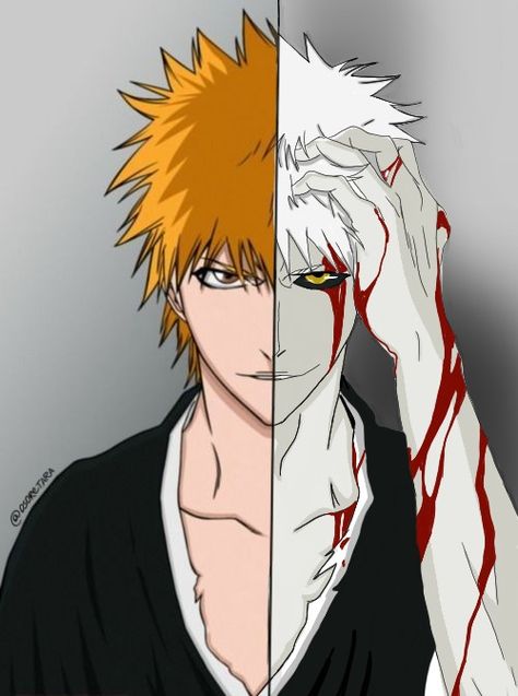 Bleach Anime Painting, Hollow Bleach, Watercolor References, Bleach Ichigo Bankai, Ichigo Bankai, Bleach Pictures, Bleach Anime Art, Anime Tattoo, Kurosaki Ichigo