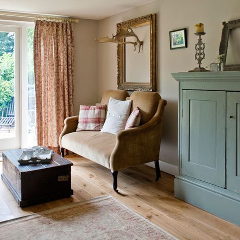 Living room sofa | Sussex cottage | House tour | PHOTO GALLERY | Country Homes & Interiors | Housetohome.co.uk Uk Cottage, Country House Interior, English Decor, Country Cottage Decor, Cottage Living Rooms, Cottage Interior, Coastal Living Rooms, Country Living Room, Neutral Living Room