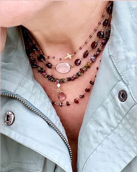 Service To Others, Rosary Style Necklace, Prosperity And Abundance, Pearl Rose, Lucky Stone, Rose Quartz Heart, Garnet Necklace, Choker Style, Beads Necklace