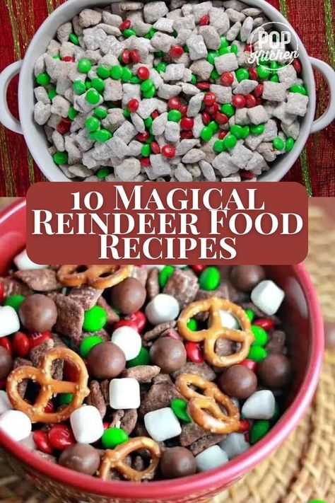 10 Magical Reindeer Food Recipes https://parade.com/1098889/kristamarshall/easy-reindeer-food-recipes/#gid=ci02a5148e500c277c&pid=rudolph-reindeer-mix Reindeer Mix Recipe, Make Reindeer Food, Christmas Morning Recipes, Reindeer Chow, Deer Food, Recipes For The Holidays, Magic Reindeer Food, Family Baking, Pinwheel Recipes