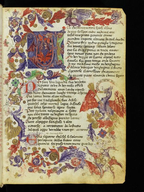 Italian Poetry, Illustrated Manuscript, Medieval Books, Architecture Life, Principles Of Art, Albrecht Durer, Medieval Manuscript, Illuminated Letters, Medieval Art