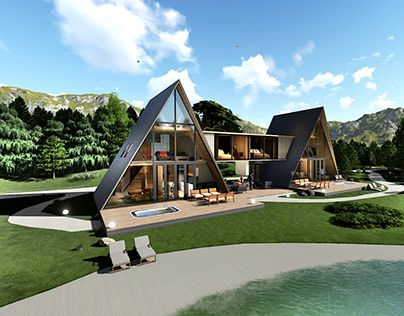 Check out new work on my @Behance profile: "double A frame house" http://be.net/gallery/95988455/double-A-frame-house Case A Un Piano, Modern A Frame Cabin, Modern A Frame, A Frame Cabin Plans, Triangle House, Cabin Diy, Modern Floor Plans, A Frame House Plans, Frame Cabin