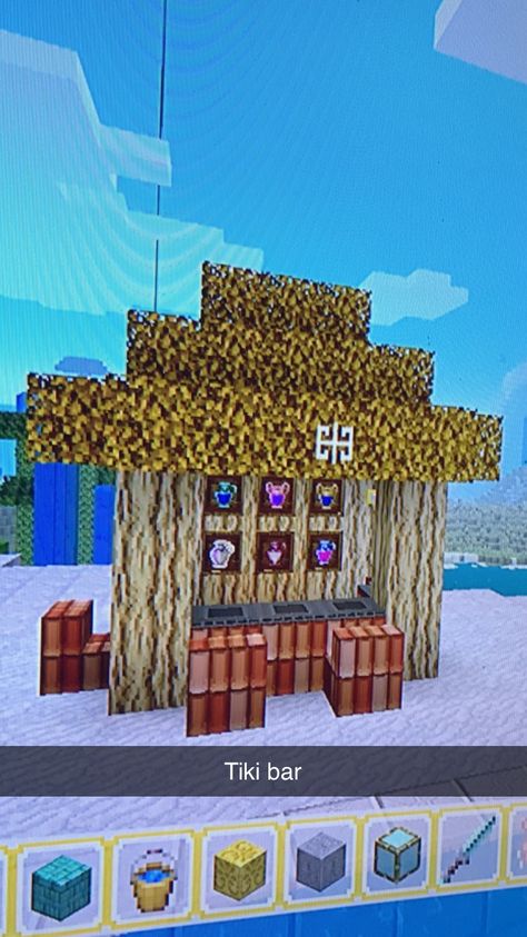 Minecraft Inspo, Minecraft Architecture, Tiki Bar, Minecraft, Gaming, Bar, Architecture, Art