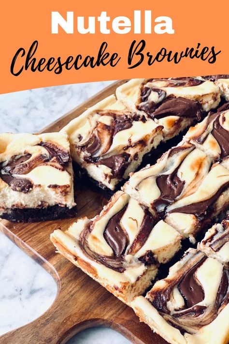 Nutella Cheesecake Brownies, Nutella Cream Cheese, Vegan Nutella, Nutella Cheesecake, Cream Cheese Brownies, Nutella Brownies, Blondies Recipe, Cheesecake Brownies, Nutella Recipes