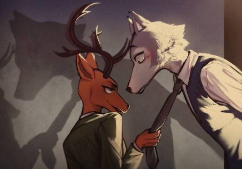 #beastars Louis Beastars Fanart, Legosi X Louis, Beastars Legosi, Anime English, Fnaf Comics, Best Fan, Creating Characters, Cartoon Games, Anime Ships