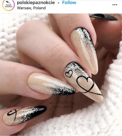 Ivory Nails, Beige Nails Design, Heart Nail Designs, February Nails, Nail It, Beige Nails, Heart Nails, Floral Nails, Fancy Nails