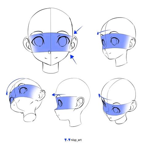 Eyes In Different Angles, Head Perspective, Base Anime, Anime Artist, Anime Tutorial, Draw Anime, Anatomy Drawing, Chibi Drawings, Learn Art