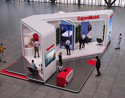 4 Side Open Stall Design, 4 Side Open Exhibition Stand Design, Booth Design Exhibition, Expo Design, Exxon Mobil, Creative Booths, Expo Stand, Zara Store, Stall Design