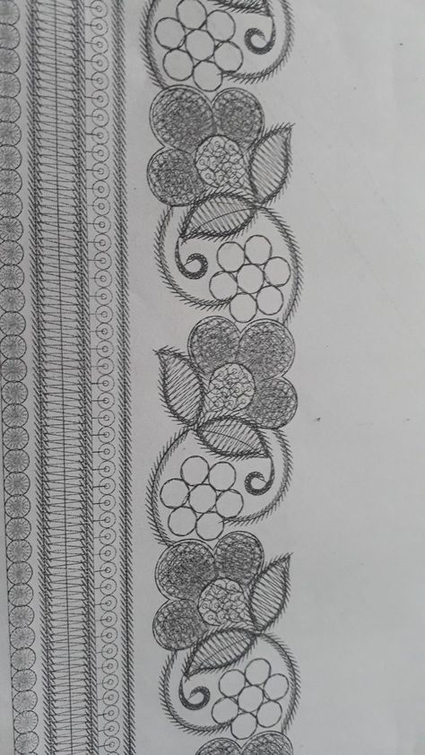 Flower Motif Design Aari Work, Motif Design Aari Work, Aari Tracing Pattern, Flower Motif Design, Peacock Embroidery Designs, Flower Pattern Drawing, Embroidery Boutique, Birds Embroidery Designs, Hand Beaded Embroidery