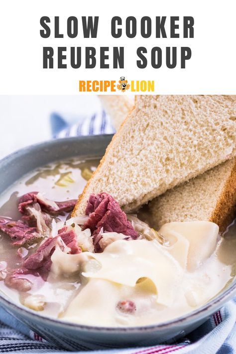 Crockpot Reuben Soup, Creamy Reuben Soup Recipe, Ruben Soup Creamy Crockpot, Ruben Soup Crock Pot, Reuben Soup Crockpot, Rueben Soup Crockpot, Pastrami Soup, Ruben Soup, Rueben Soup