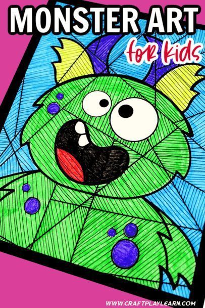 This easy monster drawing from Craft Play Learn is a great way for the kids to create a unique, one-of-a-kind piece of artwork. Help your young preschoolers to show off their creativity and fine motor skills with this free printable download. What better way to have fun this Halloween season than to color a monster! Easy Monster Drawing, Drawing Halloween Art, Halloween Edible Crafts, Halloween Art Ideas, Monsters Drawings, Drawing Halloween, Halloween Art Projects, Halloween Safety, Halloween Crafts For Toddlers