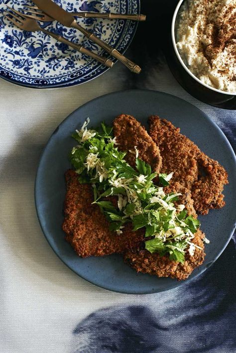 Baked Schnitzel, Beef Schnitzel, New Zealand Food, Magazine Recipes, Cauliflower Cheese, Baked Cauliflower, Food Magazine, Sauerkraut, Oven Baked