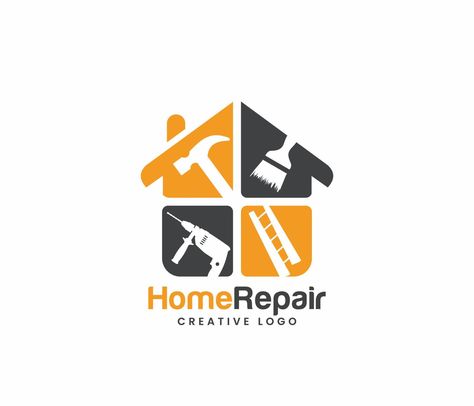 House Repair logo or Home service logo House Repair Logo, Home Remodeling Logo, Home Repair Logo, Slayer Tattoo, House Repair, Service Logo, Logo Banners, Cityscape Photos, Marketing Design