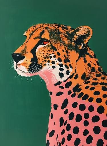 SR Gallery Artworks | Saatchi Art Leopard Print Painting, Colorful Giraffe Painting, Animal Acrylic Painting, Exotic Animals Art, Cheetah Painting, Cheetah Art, Colorful Artwork Abstract, Chinese Flowers, Bengali Art