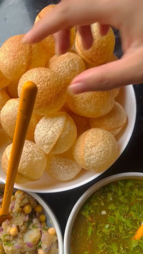 Pani Puri Recipe, Puri Recipe, Pani Puri, Tastemade Recipes, Chaat Recipe, Tasty Recipes Videos, Quick Recipes Snacks, Easy Food Art, India Food