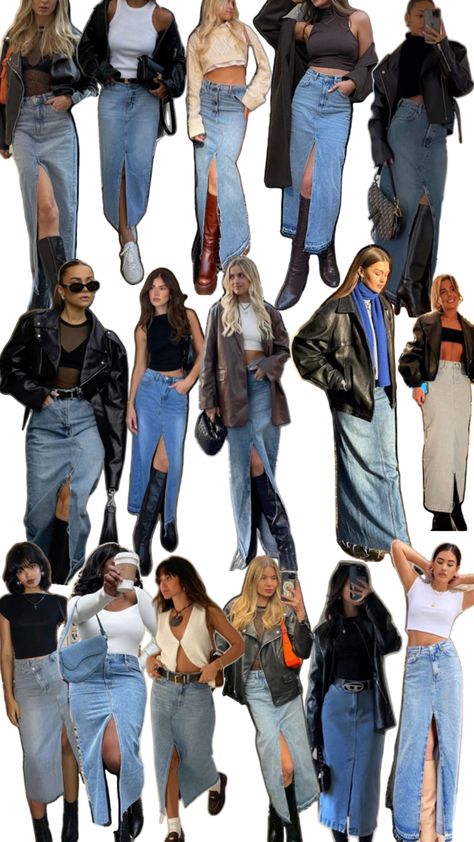 Long Jean Skirt Outfits Fall, Spring Denim Skirt Outfit, Jean Skirt Outfits Fall, Skirt Outfits For Women, Jean Skirt Outfits Summer, Long Denim Skirt Outfits, Long Denim Skirt Outfit, Spring Skirt Outfits, Caribbean Fashion