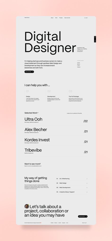 Minimalistic Website Design, Minimal UI/UX Design, Minimal Website With Oversize Typography Minimalist Web Design Portfolio, Minimalistic Typography Design, Minimal Corporate Design, Clean Minimal Web Design, Text Based Website Design, Minimal Portfolio Website Design, Website Clean Design, Fonts For Website Design, Typography For Websites