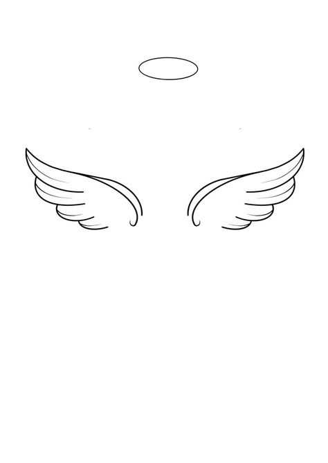 Angel Wings Simple Tattoo, Wings Tattoo Simple, Simple Wings Tattoo, Simple Wing Tattoo, Simple Angel Wings Tattoo, Angel Wings Tattoo Stencil, Simple Angel Wings, Tattoo Designs Angel, Tattoo Angel Wings