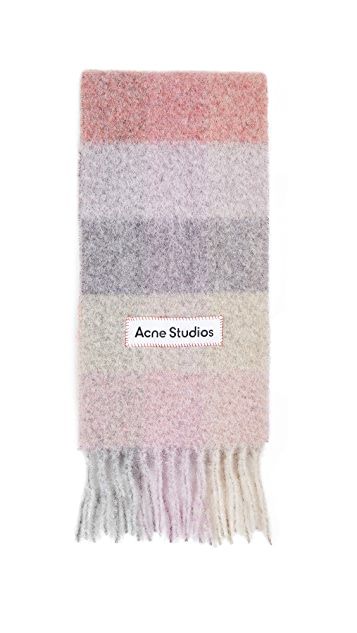 Acne Studios Large Check Scarf | SHOPBOP Acne Clothing, Acne Denim, Fuzzy Scarf, Acne Studio, Acne Shop, Lilac Pink, Girl Trends, Checked Scarf, French Girls