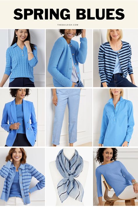 Spring Shades of Blue — THE DAILEIGH Blue Spring House Of Colour, Spring House Of Colour, Blue Wardrobe, New Mom Outfits, Mom Wardrobe Essentials, All Shades Of Blue, House Of Colour, Mom Outfits Spring, Creating Outfits