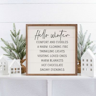 Winter Sayings For Signs, Winter Signs And Sayings, Winter Signs Wooden, Winter Entryway Decor, January Decorations Ideas, White Winter Decor, Tennessee Farmhouse, Winter Decor Ideas For The Home, Winter Porch Decor