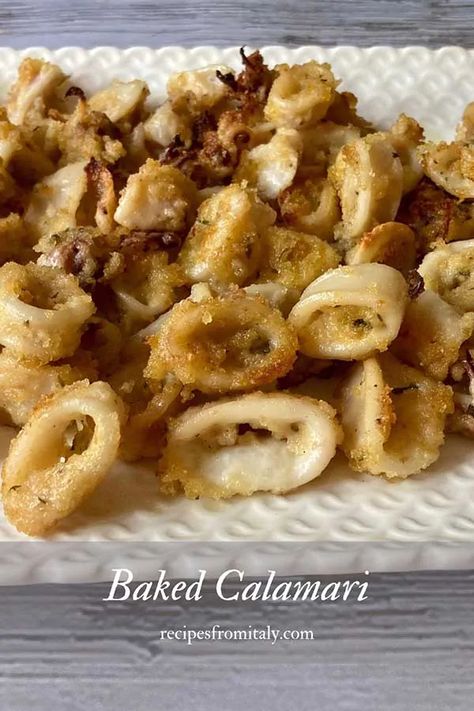 Calamari Rings Recipe, Baked Calamari, Cooking Calamari, Calamari Rings, Recipes From Italy, Crispy Oven Fries, Calamari Recipes, Squid Recipes, Instant Potatoes