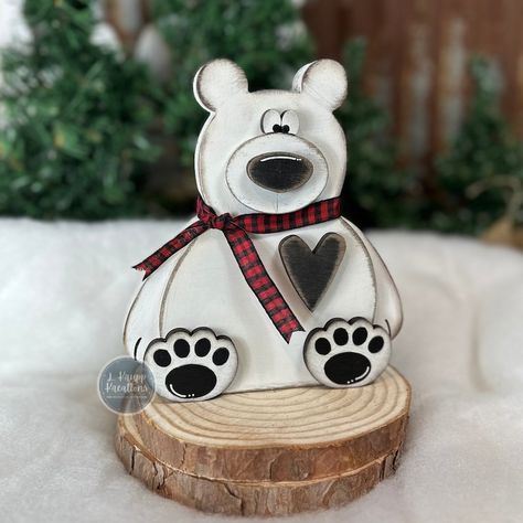 Wood Polar Bear Arctic Animals Wood Bear Arctic Animal - Etsy UK Diy Polar Bear Crafts, Diy Polar Bear, Polar Bear Crafts, Bear Shelf, Wood Bear, Polar Bear Craft, Fall Wood Crafts, Wood Block Crafts, Wooden Bear