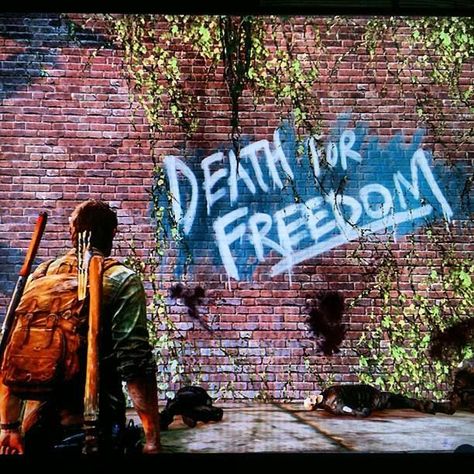 Last of Us - Graffiti art Apocalyptic Movies, Post Apocalyptic Movies, Salton Sea, Night Shot, Film Inspiration, Last Of Us, Post Apocalyptic, Graffiti Art, Neon Lighting