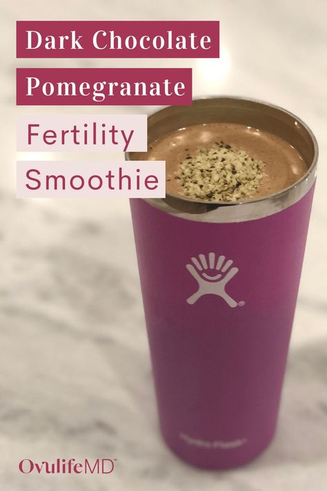 Fertility Snack Ideas, Fertility Smoothie Recipes For Women, Ivf Meals, Fertility Juicing Recipes, Fibroid Shrinking, Baby Smoothie, Fertility Recipes, Dark Chocolate Pomegranate, Chocolate Pomegranate