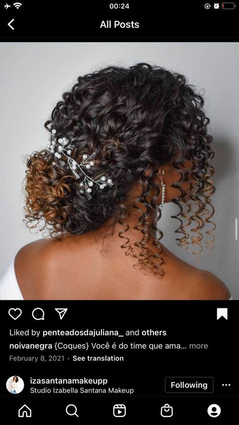 Coily Hair Hairstyles Wedding, Wedding Styles For Curly Hair, Mixed Curly Hair Wedding Styles, Wedding Hair Mixed Women, Wedding Hairstyles Curly Hair Natural Black Women, Curly Hair Bun Prom, Coily Hair Wedding Styles, Wedding Hairstyles For Mixed Curly Hair, Curly Haired Bride