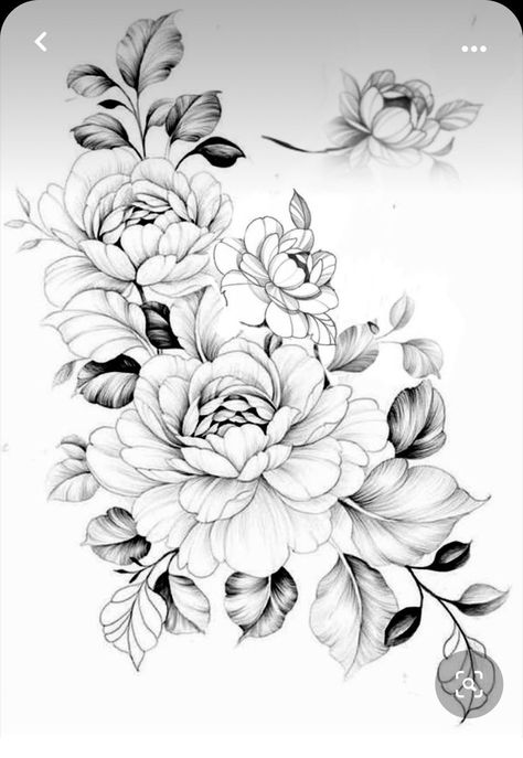 Peony Drawing Tattoo, Flower Tattoo Stencils, Peony Flower Tattoos, Floral Thigh Tattoos, Tattoos To Cover Scars, Flower Tattoo Drawings, Flower Tattoo Arm, Floral Tattoo Sleeve, Peonies Tattoo