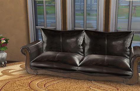 Sims 4 Cc Furniture, Best Furniture, Leather Couch, Sims 4 Clothing, Leather Furniture, Sims 4 Cc, Leather Sofa, Sims 4, Couch