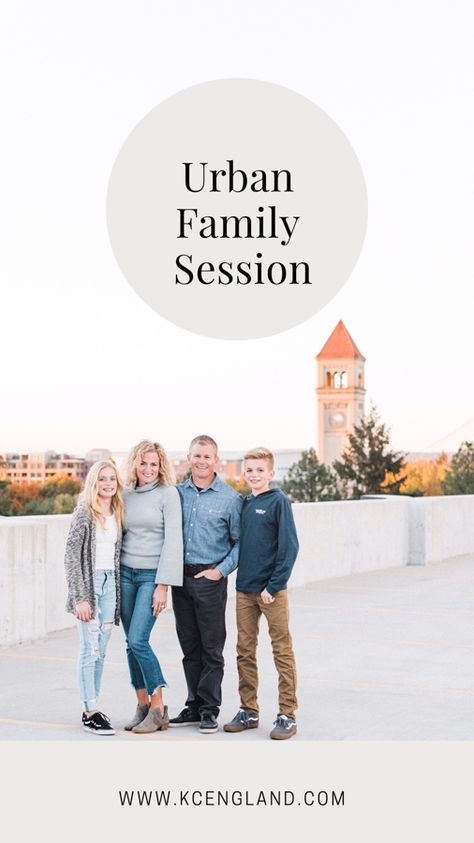 Spokane, WA Photographer KC England shares an urban family session. Downtown Family Photos, Urban Family Photoshoot, Family Photos Downtown, Urban Family Pictures, Urban Family Photos, Garage Pictures, Downtown Spokane, Fam Pics, England Photography