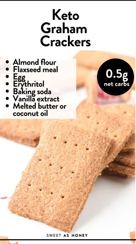 Keto Graham Crackers, Graham Crackers Recipe, Recipe With Almond Flour, Galletas Keto, Keto Crackers, Graham Cracker Recipes, Cheesecake Crust, Crackers Recipe, Postre Keto