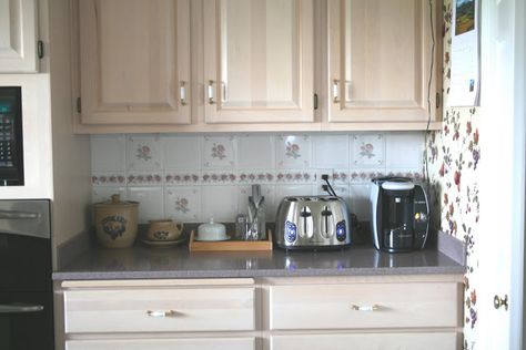 Now this is better…the toaster & coffee maker can finally attend the breakfast meeting. AFTER: Breakfast Station, Breakfast Meeting, Coffee Area, Bar Station, Eating Breakfast, Bowl Of Cereal, First Kitchen, Coffee Station, The Breakfast