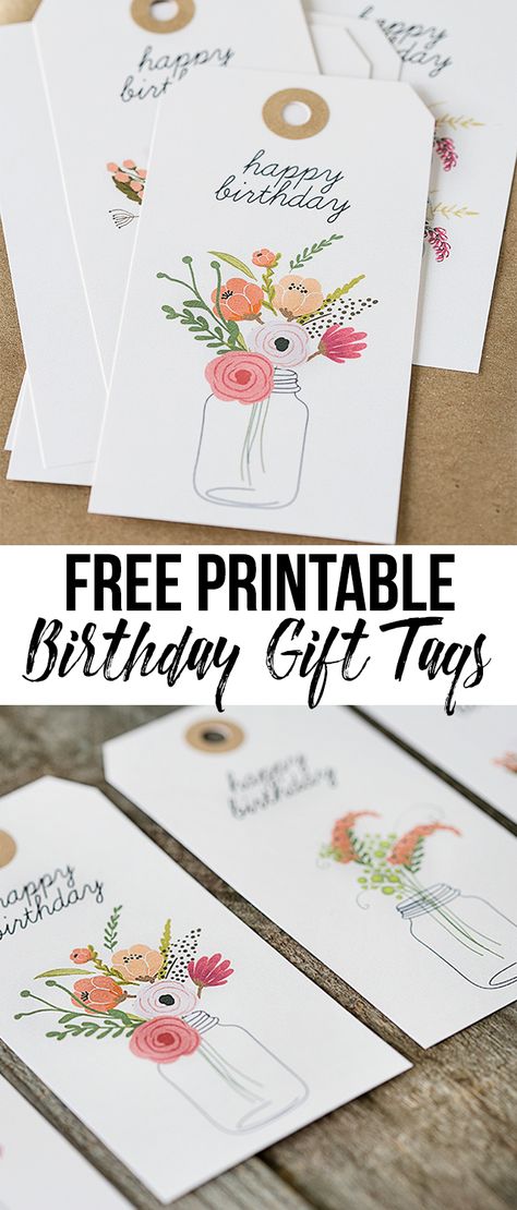 Darling (and free) printable birthday gift tags with beautiful florals. livelaughrowe.com Free Printable Gift Tags Birthday, Happy Birthday Free Printable, Birthday Gift Tags Printable, Happy Birthday Free, Free Printable Gifts, Birthday Gift Tags, Free Printable Gift Tags, Birthday Tags, Birthday Crafts