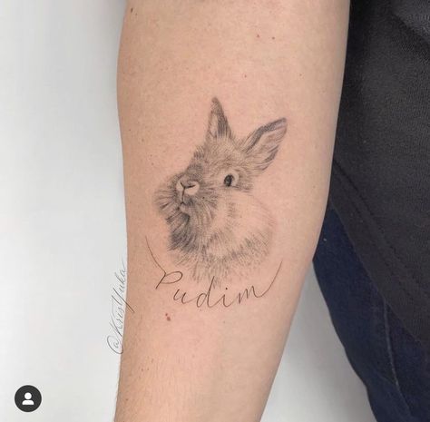 Rabbit Face Tattoo, Tiny Bunny Tattoo, Rabbit Tattoo Ideas, Hase Tattoos, Tattoo Rabbit, Bunny Tattoo, P Tattoo, Rabbit Tattoo, Rose Shoulder Tattoo