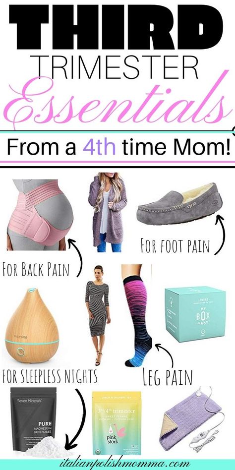 Third Trimester essentials I couldn't live without! Here are third trimester must haves  every pregnant woman should have during their third and final trimester! I've used these third trimester must haves for all four of my pregnancies and they've helped me so much! Third Trimester Checklist, Postpartum Care Kit, Third Trimester Pregnancy, Pregnancy Must Haves, 3rd Trimester, Pregnancy Essentials, Pregnancy Advice, Pregnancy Information, Pregnancy Months