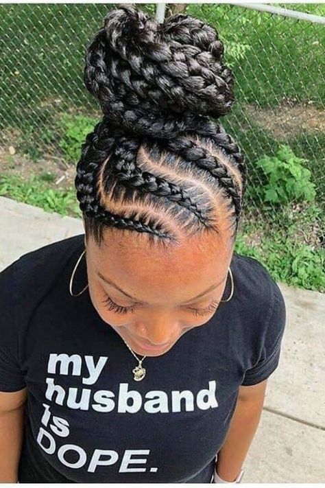 Hairstyles : Big, Easy To Make Trendy ghana weaving styles | Braided hairstyles updo, Box braids hairstyles for black women, Hair styles Ponytail Braids For Black Women, African Ponytail, Diva Hairstyles, Braided Cornrows, Cornrow Updo Hairstyles, Creative Braids, Ghana Braids Hairstyles, Cornrow Ponytail, Ghana Weaving