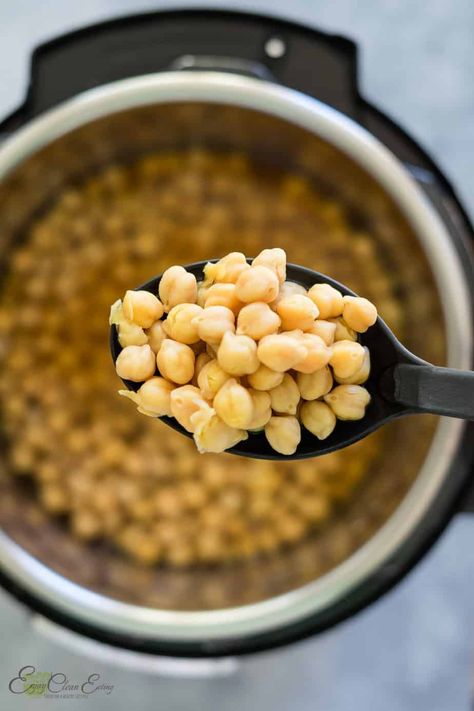 Easy Chickpeas In Instant Pot (Soaked And No-Soak) - Enjoy Clean Eating Pressure Cooker Chickpeas, Instant Pot Chickpeas, Cook Chickpeas, Vegan Chickpea Burger, Cooking Garbanzo Beans, Cook Beans, Best Hummus Recipe, Vegan Chickpea Curry, Hummus Recipe Homemade