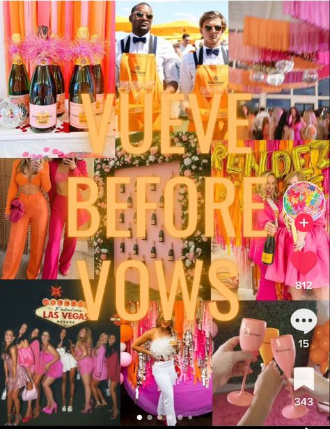 Brunch Bachelorette Party Ideas, Bachelorette Party Themes Winery, Vueve Bachelorette Theme, Veuve Before Vows Bachelorette Outfits, Vueve Champagne Party Decor, Vueve Champagne Bachelorette, Bikinis And Martinis Party, Sunset Bachelorette Theme, Bachelorette Theme Nights