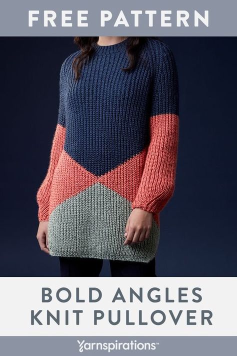 Color Block Sweater Knitting Pattern, Sweater Free Knitting Pattern, Fall Knitting Patterns, Free Knitting Patterns For Women, Knitting Board, Loom Knitting Stitches, Knitting Machine Patterns, Caron Simply Soft, Knitted Wit