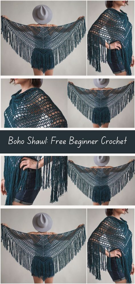 Macrame Shawl Diy, Boho Crochet Shawl Pattern Free, Boho Crochet Patterns Free, Beginner Crochet Shawl, Shawl Tutorial, Boho Crochet Patterns, Bag Tutorials, Car Trip, Boho Shawl