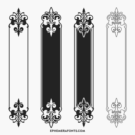 Ephemera Panels 02 File : Ai, Eps Font : Moister & Baldwins. #Fonts #Font #disign #art Art Deco Flourishes, Ornate Graphic Design, Fancy Frames Border, Art Deco Borders, Alfabet Font, Gfx Design, Gothic Pattern, Trendy Fonts, Ornament Drawing