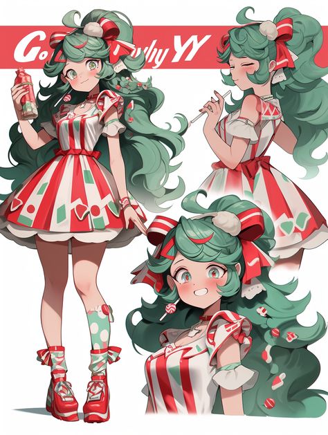 not-given Candy Characters Design, Candy Cane Character Design, Candy Themed Character Design, Christmas Oc Drawing, Christmas Outfit Drawings, Christmas Oc Art, Christmas Character Art, Candy Character Design, Candy Oc