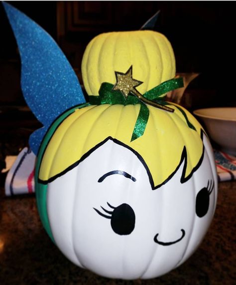 Pinocchio Pumpkin Ideas, Disney Pumpkin Ideas Painting, Disney Princess Painted Pumpkins, Tinkerbell Pumpkin Painting, Mrs Potts Pumpkin, Snow White Pumpkin Decorating Ideas, Painting Pumpkins Disney, Kids Book Pumpkin Decorating, Pumpkin Painting Ideas Disney Characters