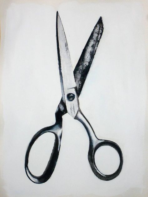 Original Art Pencil/Watercolor/Gouache Painting, measuring: 30W x 40H x 0.1D cm, by: Sinisa Alujevic (Germany). Styles: Minimalism, Realism. Subject: Still Life. Keywords: Minimal, Old, Alujevic, Scissors, Guache, Watercolor, Painting, Monochrome. This Pencil/Watercolor/Gouache Painting is one of a kind and once sold will no longer be available to purchase. Buy art at Saatchi Art. Tailor Scissors Tattoo, Scissor Painting, Scissors Painting, Scissors Reference, Scissors Photography, Scissor Art, Old Scissors, Scissors Drawing, Watercolor Minimal