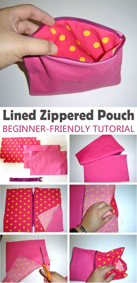 TUTORIAL: Make a Lined Zippered Pouch Zip Up Bag Sewing Pattern, Large Zipper Pouch Pattern Free, How To Make A Zipper Pouch, Zipper Bags Tutorial Free Pattern, Market Table Display, Zip Pouch Tutorial, Easy Zipper Pouch, Diy Pouch No Zipper, Diy Pouch Tutorial